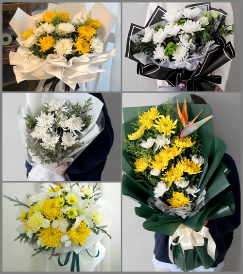 山东莱芜莱城区牛泉镇八里沟村白事花束代送
